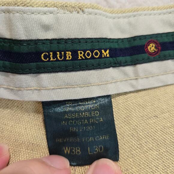 Club Room Linen Blend Pleated Cuffed Pants Men's 38x30 Old Money Preppy - Picture 8 of 9